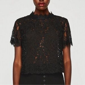 Zara Black Lace Top